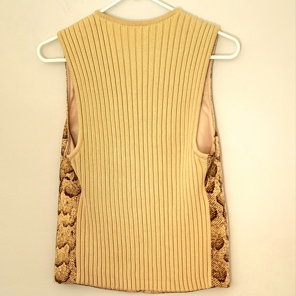 Vintage Liz Claiborne Lizsport Women's Snakeskin Print Sweater Vest Size M - Picture 2 of 8